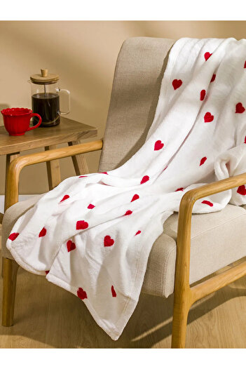 LC Waikiki Lcw Home Red Heart Printed Tv Blanket 100X150 cm