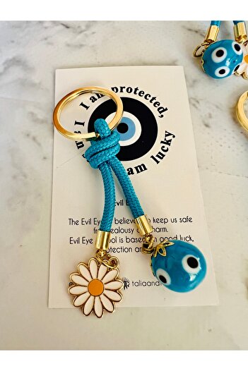 Talia&Talia Evil Eye Beaded Keychain - Floral