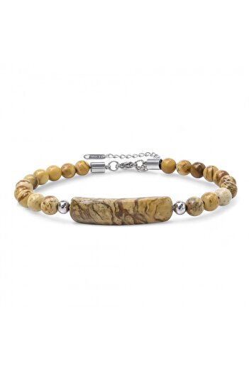 FM Odun Jasper Natural Stone Steel Rope and Steel Clip Bracelet 31832B19D3