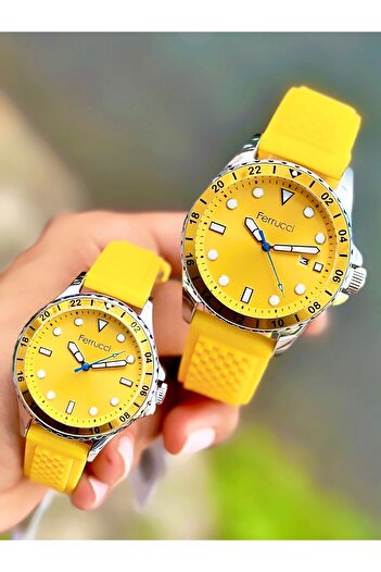 Ferrucci Original 2 Years Warranty Couple Lover Wristwatch Silicone Cord Waterproof Bracelet with Gift