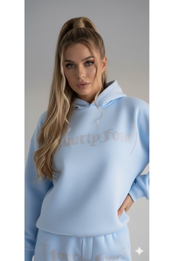 dwnwear Women's Stone Printed Top and Bottom Tracksuit Set Winter 3 Thread Thick