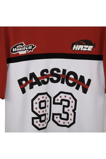 Red Planet Oversize Printed T-Shirt "PASSION 93" – Sporty Style