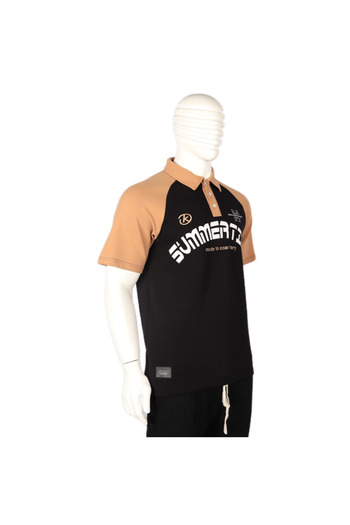 Red Planet Two-Tone Collar T-Shirt – Elegant Design