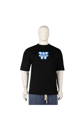 Red Planet Oversize T-Shirt with Letter W Print