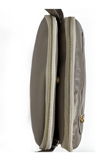 westbag Genuine Leather Dark Mink Three-Compartment Adjustable Long Strap Crossbody Women's Shoulder Bag Large Size