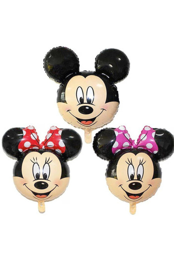 OEM Set of 4 Mickey and Minnie Mouse foil figures, party, multicolor, themed accessories