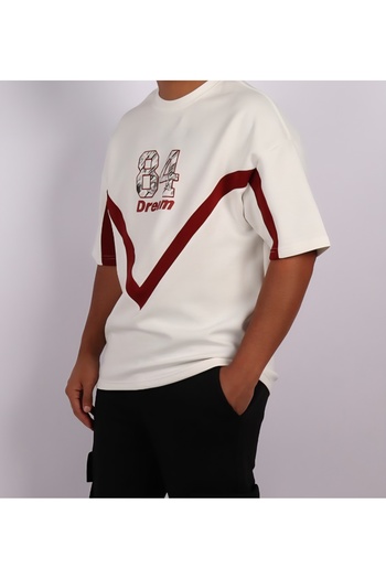 Red Planet Oversize T-Shirt with Number 84 Print