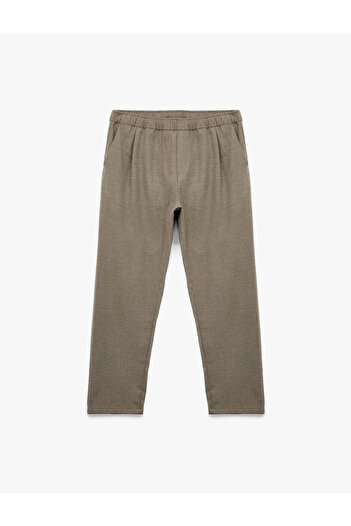Koton Viscose Blend Winter Trousers with Pocket Detail and Elastic Waist