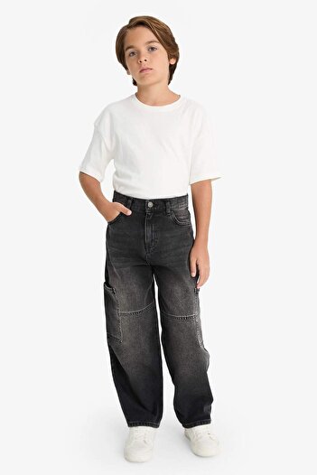 DeFacto Boy's Barrel Fit Straight Leg Jeans G1649A825Au