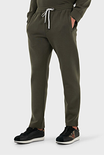 Emporio Armani Men's Regular Waist Cotton Logo Patterned Khaki Trousers 8N1Pd8 1Jhsz-U8120