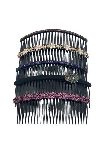ZAYA 5-Piece Elegant Black Latch Wire Hair Clip Set