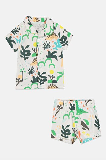 English Laundry Toddlers Boy 2Pcs Allover Print Top And Shorts Set, Multicolor