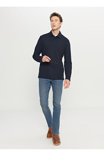 ALTINYILDIZ CLASSICS Navy Blue Men's Polo T-Shirt Ace048261045_Lac