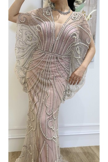 MEZON FASHION Exclusive Dusty Rose Pink Evening Dress