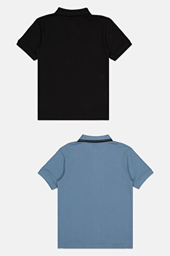Nautica Kids Boy 2 Pieces Brand Logo Short Sleeve Polo Shirt, Multicolor