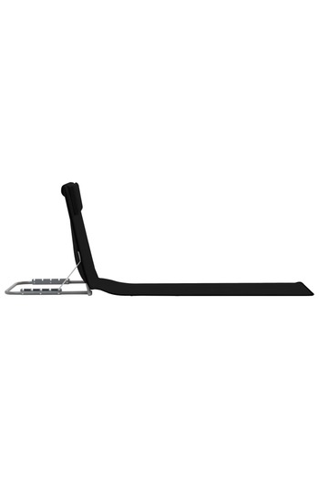 vidaxl Folding Beach Mats 2 pcs Steel and Fabric Black