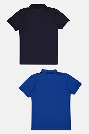 Nautica Kids Boy 2 Pieces Brand Logo Short Sleeve Polo Shirt, Multicolor