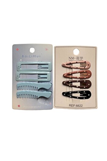 LETING 8 Pieces Hair Clips 2 Sets Different Shapes Colorful