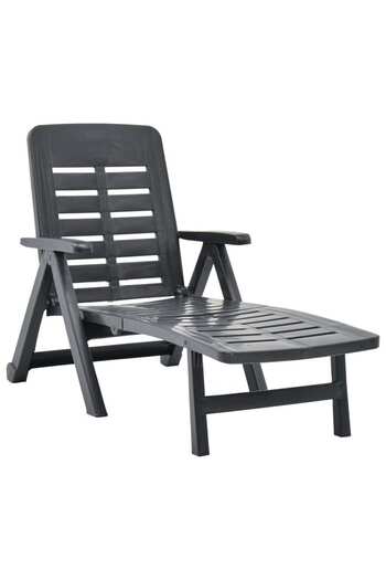vidaxl Folding Sun Lounger Plastic Anthracite