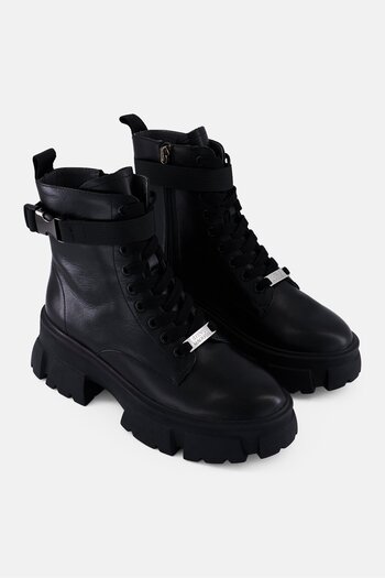 Steve Madden Women Tanker Lace Up Ankle Boots, Black