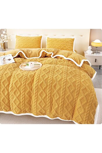CHIRASO CHIRASO Bedding, COCOLINO, Knitted Pattern, Classic Sheet 220x230 Duvet Cover 200x230 2 Pillowcases