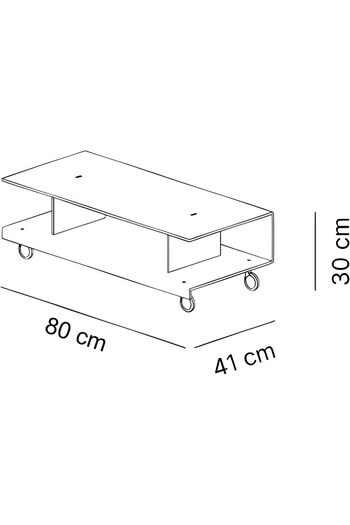 Slasa Acrylic Coffee Table with Wheels – 80 × 41 × 30 cm Modern Transparent Rolling Table