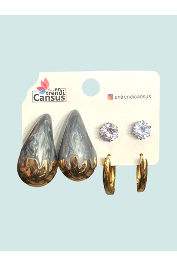 Entrendi Cansus Steel Earring Set