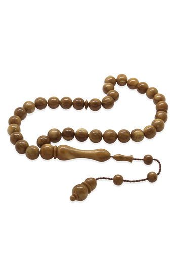 Tesbihane Systematic Sphere Cut Light Brown Polished Kuka Prayer Beads