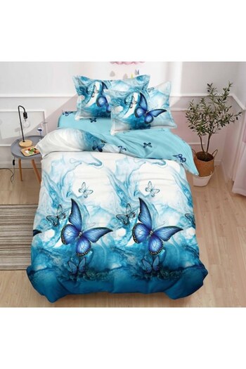 Casa de Vis Set lenjerie de pat, 1 persoana, 140 x 200 cm, cu elastic, finet satinat, 4 piese