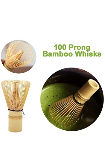 Saharaz 4 Piece Traditional Tea Set with Ceramic Bowl, Scoop, Prong Bamboo Matcha Whisk and Holder