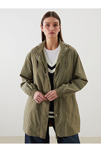 LC Waikiki Lcw Modest Hooded Oversize Women's Raincoat