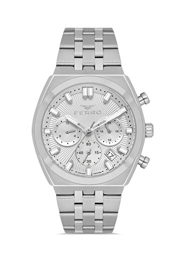 FERRO Silver Steel Band Men's Wristwatch Fm43022A-A All Functions Active 3Atm Water Resistant