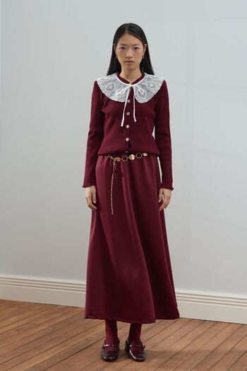 Ceylan Otantik Burgundy Scuba Skirt