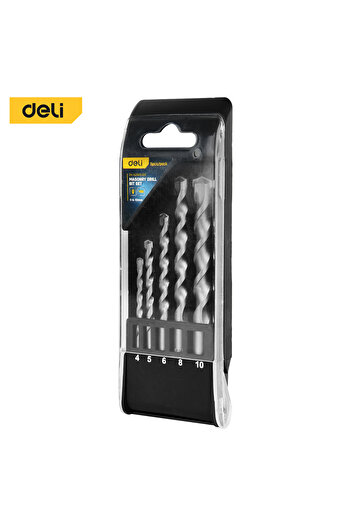 Deli Professional Masonry Drill Bit Set - 4/5/6/8/10mm Tungsten Carbide (YG8) Drill Bits with Double