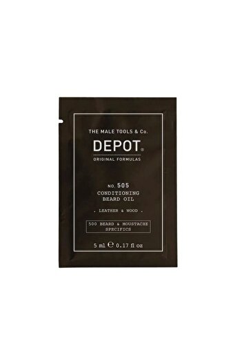 DEPOT 500 Beard & Mustache Specifics No. 505 Beard Oil Leather & Wood Vitamin E For – 5 ml