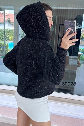 İnce Topuk Prive Bearded Hooded Cardigan 6P028