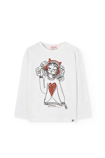 Boboli Girl's Drawing Printed Blouse