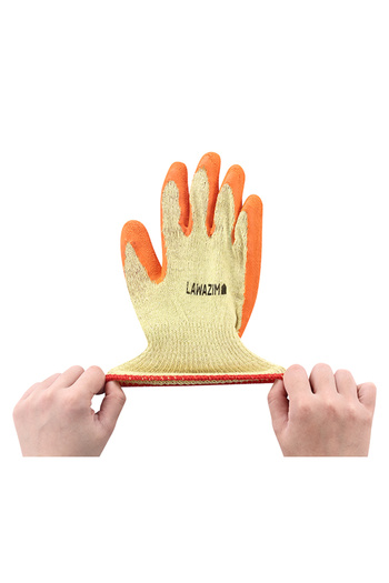 Lawazim Gloves - 2 Pairs 90g - Protective Non-Slip Rubber Grip Knitted Working Gloves