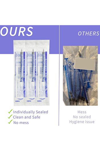 PROTECT Syringe 1ml Plastic,Luer Slip Tip, 30 Pack, Individually wraped.