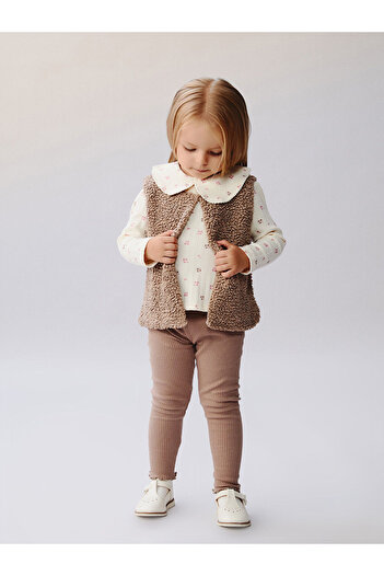 LC Waikiki Ozmarka New Season Baby Girl Blouse, Vest and Leggings 3-Piece Set