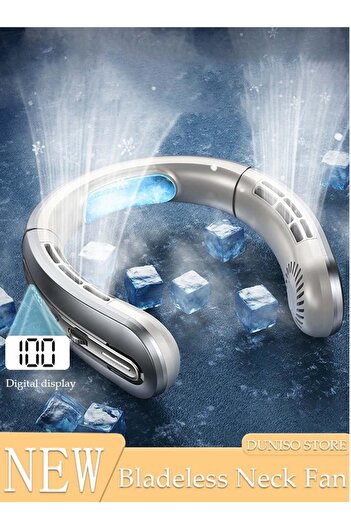 fun zone DUNISO Portable Neck Fan, Hands Free Bladeless Neck Fan with LED Display