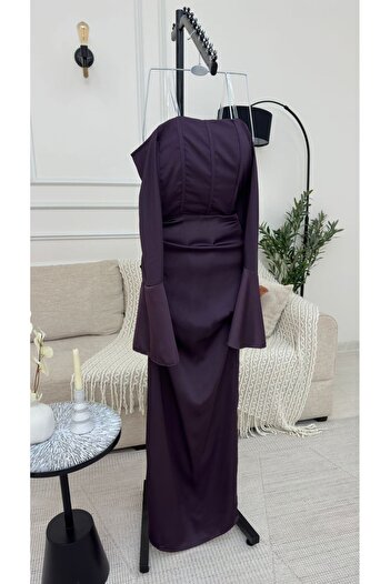 Wareef Burgundy corset dress