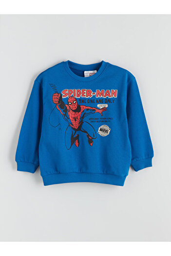 LC Waikiki Blue Spider-Man Licensed Boys' Sweatshirt