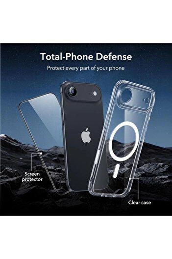 ESR [Pachet 360°] Husa + folie iPhone 17 Air Classic Hybrid HaloLock, transparenta