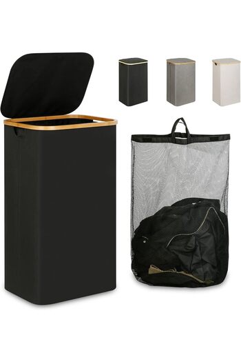 fulina Laundry Hamper with Lid, 110 Liter Large Laundry Hamper with Handle and Lid, Foldable Laundry Hamper
