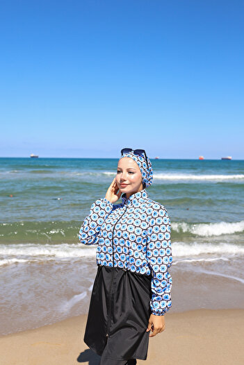 DLC Tekstil Monogram Buy Adjustable 3-Piece Hijab Swimsuit Set