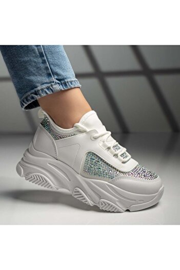 BMoD White women's sneakers with applications MOD11871