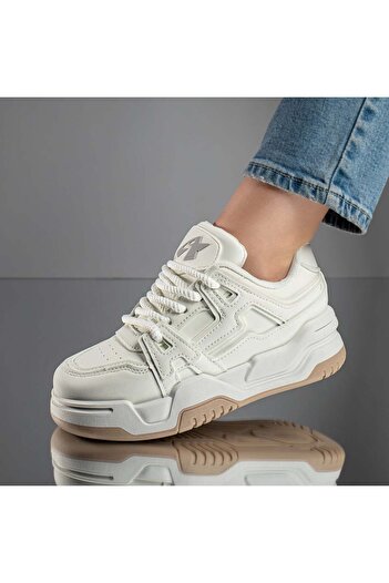 BMoD White women's sneakers with a thick sole MOD11747