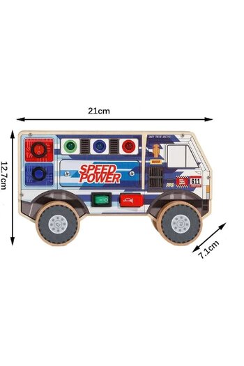 OEM Busy board electric din lemn cu multiple activitati, Camion de politie, Montessori