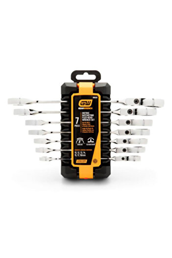 GearWrench 7-Piece 72-Tooth 12-Point Flex Head Ratcheting Combination Metric Wrench Set